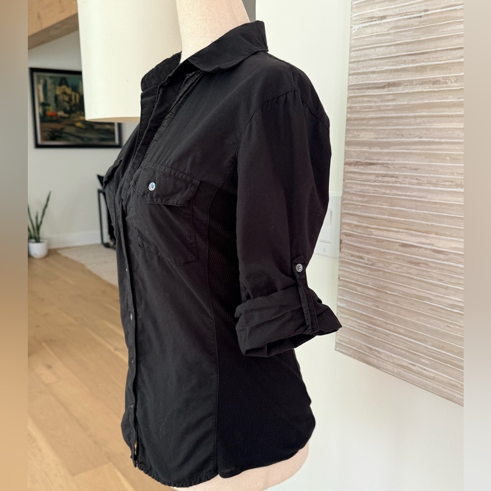 James Perse black Button Down Shirt size 2 - Picture 6 of 8